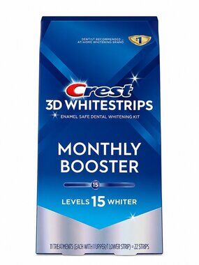 Crest 3D Whitestrips Monthly Booster Kit 11 Treatments 22 Strips Enamel Safe